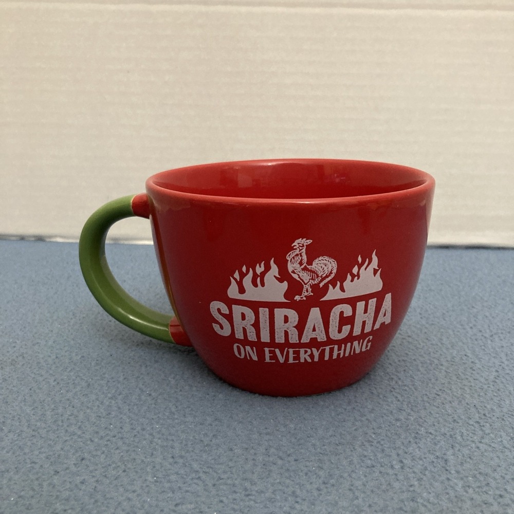 Marketplace Brands Red/Green "I Put My Sriracha On My Sriracha" Mug w/Rooster‎
